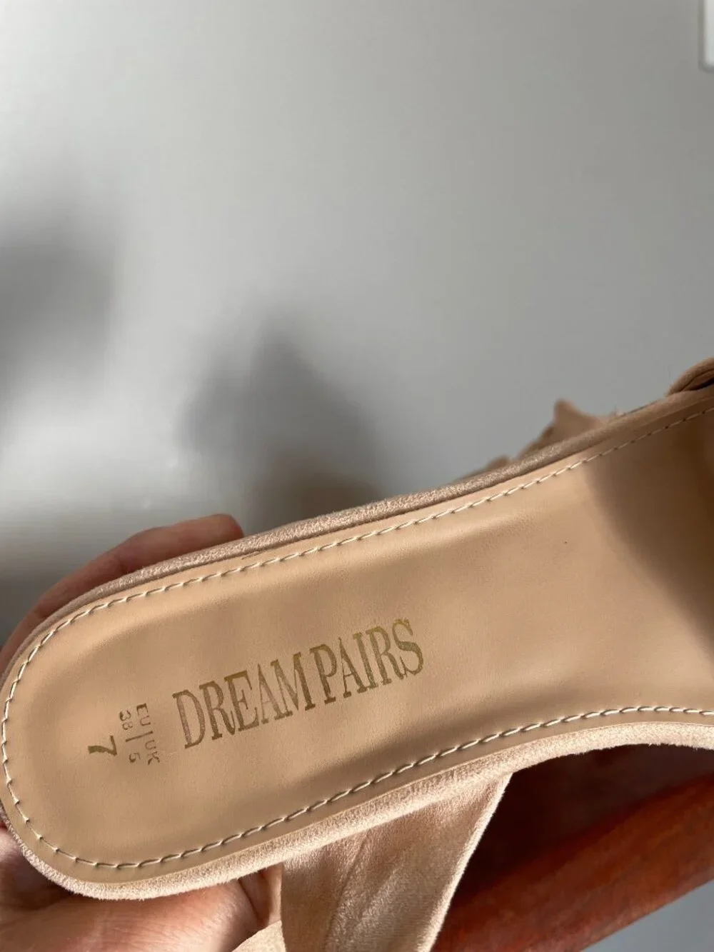 DREAM PAIRS Womens Open-Toe Espadrilles Wedges Tie Up Ankle Strap (Nude Color)